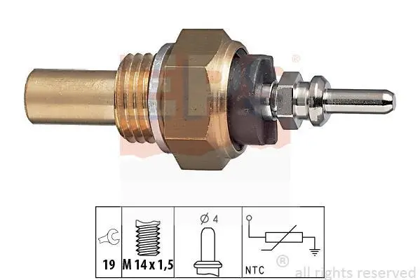 Датчик температури охолоджуючої рідини MB (W123) 76-/(W124) 2.0-3.0 84- (OM615/OM616/OM617/OM601/OM602) EPS 1.830.131 (фото 1)