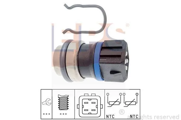 Датчик температури охолоджуючої рідини VW Caddy II/T4 1.4-2.5 90-04 (4 конт.) (синій) EPS 1.830.146 (фото 1)