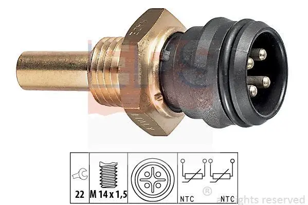 Датчик температури охолоджуючої рідини MB 190 (W201)/E (W124)/G (W460/W461)/S (W126/W140) 82-01 EPS 1.830.151 (фото 1)