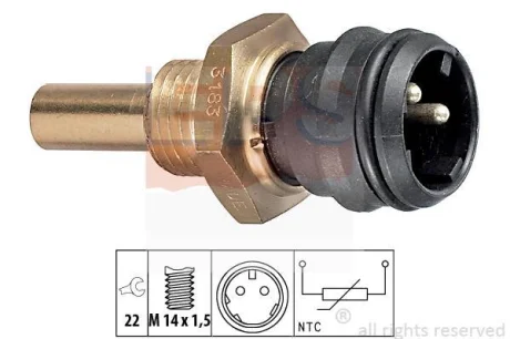 Датчик температури охолоджуючої рідини MB Sprinter OM602 (M14x1,5) (чорний) EPS 1.830.183