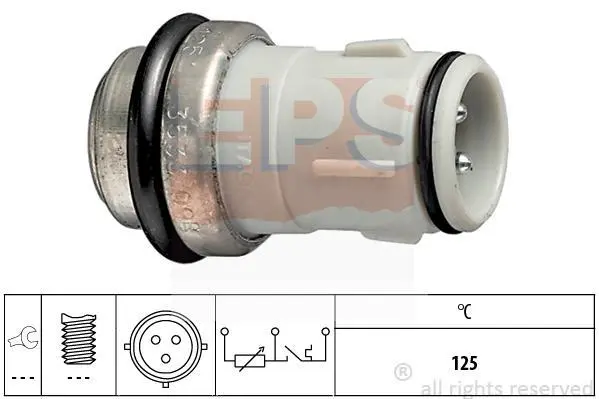 Датчик температури охолоджуючої рідини Audi 80/100/A6 2.0E 90-97 (3 конт.) (125°C) EPS 1.830.533 (фото 1)