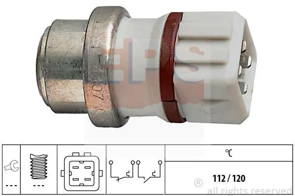 Датчик температури охолоджуючої рідини VW T4/Caddy II 1.8-2.0 90- (4 конт.) 112-120°С EPS 1.840.107 (фото 1)