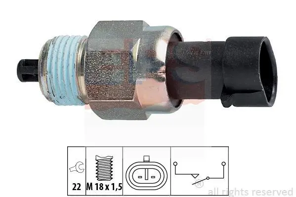 Датчик увімкнення заднього ходу Fiat Doblo 1.4/1.6 01- (M18x1.5) EPS 1.860.142 (фото 1)