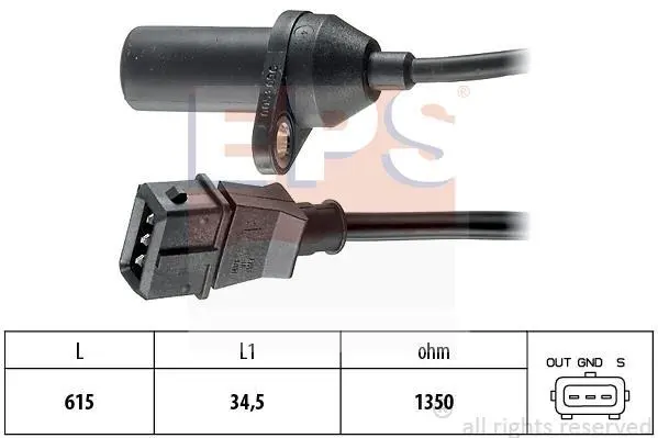 Датчик положення колінвалу Citroen Jumper 2.8HDi 98- EPS 1.953.053 (фото 1)