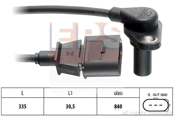 Датчик положення колінвалу Audi A3/Skoda Octavia/VW Golf/Seat Leon 1.6-2.8 96-10 EPS 1.953.220 (фото 1)