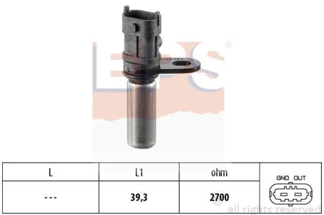 Датчик положення колінвалу Opel Astra G/H/Combo/Corsa/Zafira 1.4/1.6 95- EPS 1.953.288