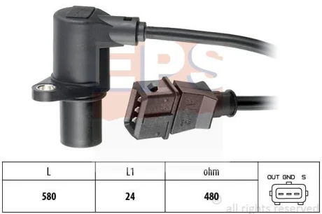 Датчик положення колінвалу Audi 1.8T/VW Passat B4 1.6/1.8i 96-00 EPS 1.953.297