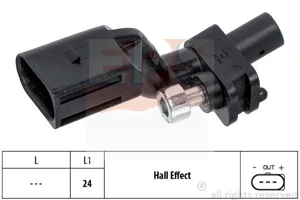 Датчик положення колінвалу Audi A3/Skoda Octavia/VW Golf/Touran 1.9-2.0TDI 03-12 (чорний) EPS 1.953.552 (фото 1)