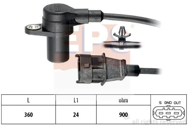 Датчик положення колінвалу Hyundai Accent/Elantra/Kia Cee\'d 1.4-1.6 CRDi 05- EPS 1.953.564 (фото 1)