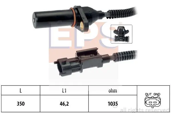 Датчик положення колінвалу Kia Ceed/Hyundai Accent/i30 1.4-2.0 07- EPS 1.953.571 (фото 1)