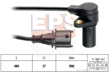Датчик положення колінвалу Fiat Doblo 1.9JTD 01- EPS 1.953.631