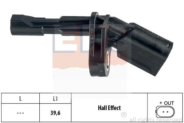 Датчик ABS (задній) Audi A3/Q3/TT/Skoda Octavia/SuperB/VW Golf/Jetta/Passat/Touran 1.2-3.6 03- (R) EPS 1.960.008 (фото 1)