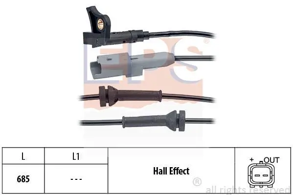 Датчик ABS (передній) Citroen C4 I/Peugeot 307 03-09 EPS 1.960.035 (фото 1)
