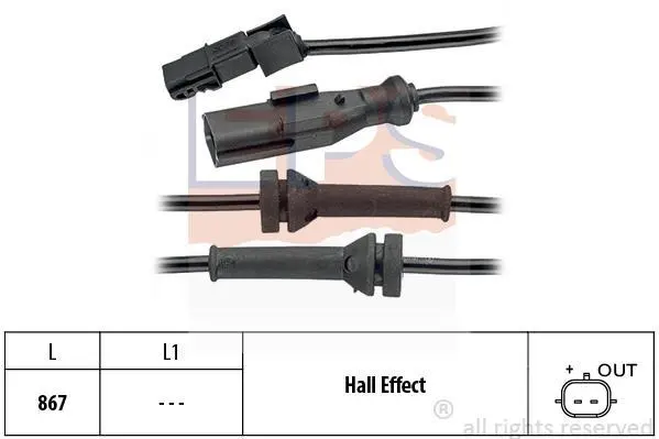 Датчик ABS (задній) Renault Megane II/Scenic II 1.5-2.0 dCi 02- EPS 1.960.053 (фото 1)