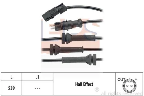 Датчик ABS (передній) Renault Laguna II/Megane II/Scenic II 1.4-3.5/1.5D-3.0D 01- EPS 1.960.054