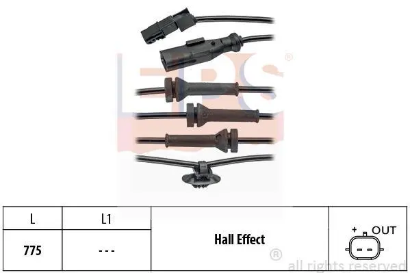 Датчик ABS (передній) Renault Megane II/Scenic II 1.4-2.0 02- EPS 1.960.055 (фото 1)
