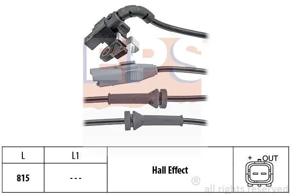 Датчик ABS (задній) Citroen C4 I/II 04-/Peugeot 307 07-14 EPS 1.960.063 (фото 1)