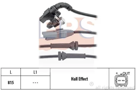 Датчик ABS (задній) Citroen C4 I/II 04-/Peugeot 307 07-14 EPS 1.960.063