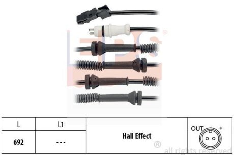 Датчик ABS (передній) Opel Vivaro/Renault Trafic 01- EPS 1.960.149