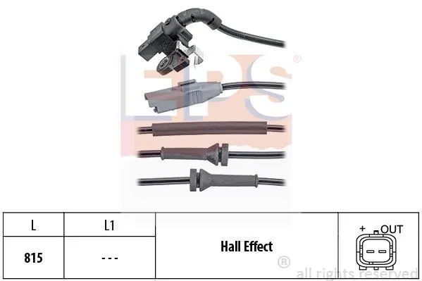 Датчик ABS (задній) Peugeot 3008 09-16 EPS 1.960.150 (фото 1)