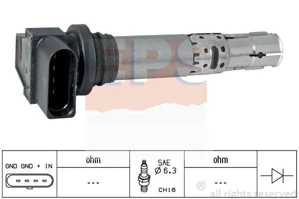 Котушка запалювання VW Caddy III/Passat/Polo/Skoda Fabia/Octavia/SuperB ll/Rapid 1.2-1.6TSI 04- EPS 1.970.474 (фото 1)
