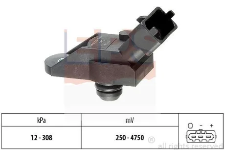 Датчик тиску наддува Opel Zafira A 2.0-2.2 DTI 00-05 EPS 1.993.114