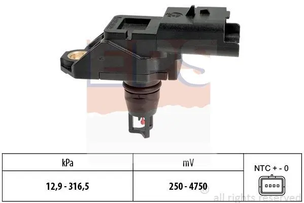 Датчик тиску наддува Citroen Berlingo 1.6HDi 10-/Fiat Scudo 2.0D 10-/Ford Connect 1.6 TDCi 13- EPS 1.993.261 (фото 1)