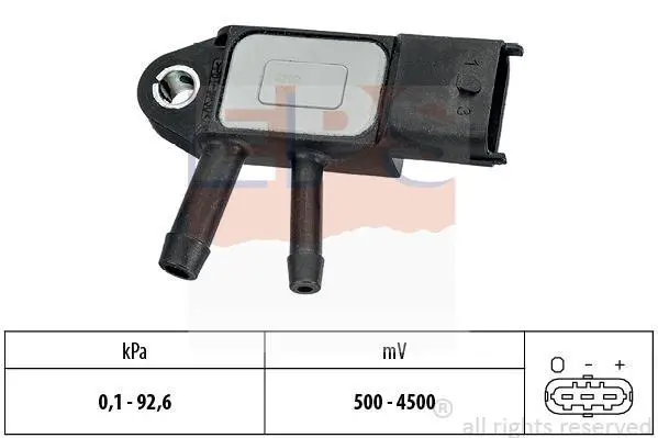 Датчик тиску вихлопних газів Fiat Doblo 1.3/1.6/2.0D Multijet/Ducato 2.3/3.0D Multijet 10- EPS 1.993.292 (фото 1)