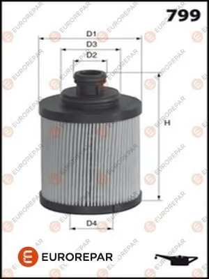 Фільтр масла Doblo 1.6/2.0D Multijet 10- EUROREPAR 1609564380 (фото 1)