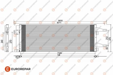 Радіатор кондиціонера Citroen Jumper/Peugeot Boxer/Fiat Ducato 2.0-3.D 06- EUROREPAR 1610161780
