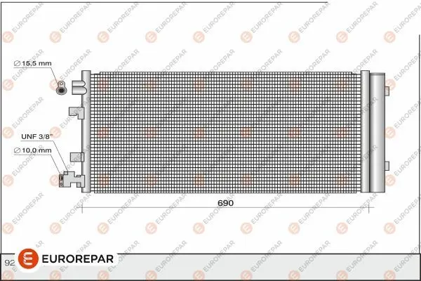 Радіатор кондиціонера MEGANE/SCÉNIC 1.4-2.0 08-16 EUROREPAR 1610163380 (фото 1)
