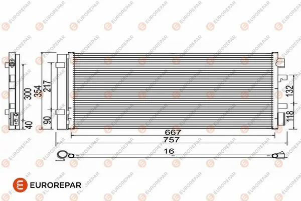 Радіатор кондиціонера Renault Fluence/Scenic III/Megane III 08- EUROREPAR 1618099780 (фото 1)