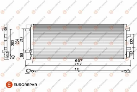 Радіатор кондиціонера Renault Fluence/Scenic III/Megane III 08- EUROREPAR 1618099780