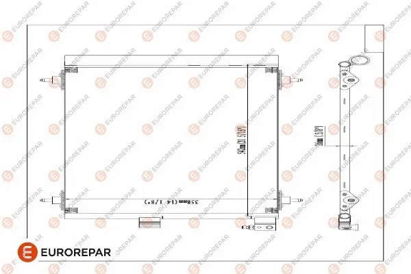 Радіатор кондиціонера Berlingo/Partner1.1/1.4/1.6HDI/1.9D 98- EUROREPAR E163277 (фото 1)