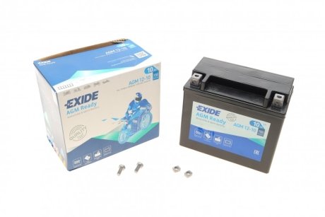 Акумуляторная батарея 10Ah/150A (150x87x130/+L/B0) (AGM) (мото) EXIDE AGM12-10