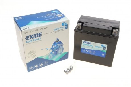 Акумуляторна батарея 9Ah/120A (135x75x139/+L/B0) (AGM) (мото) EXIDE AGM12-9