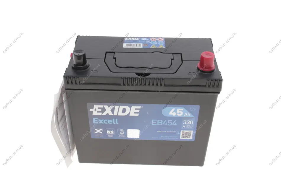 Акумуляторна батарея 45Ah/330A (237x127x227/+R/B00) Excell Азія EXIDE EB454 (фото 1)