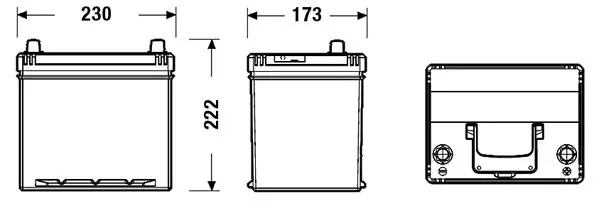 Акумуляторна батарея 60Ah/480A (230x173x222/+R/B01) Excell Азія EXIDE EB604 (фото 1)