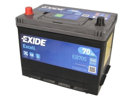 Стартерная батарея (аккумулятор) EXIDE EB705 (фото 1)