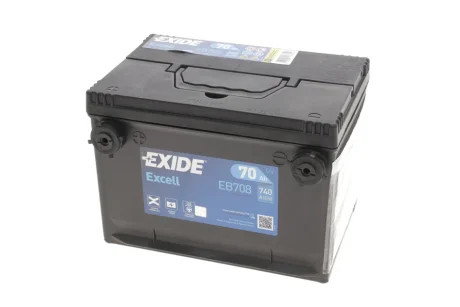 Акумулятор 12В 70Агод./740А EXCELL (L+ sae) 260x180x186 (пусковий) EXIDE EB708
