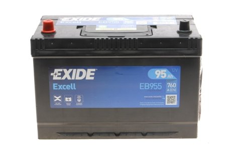 Стартерная батарея (аккумулятор) EXIDE EB955 (фото 1)