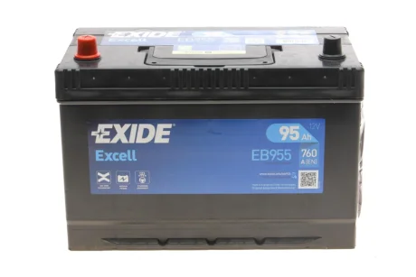 Акумуляторна батарея 95Ah/760A (306x173x222/+L/B1) Excell (Азія) EXIDE EB955