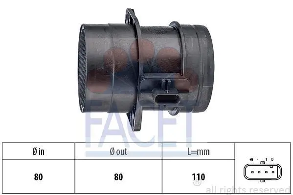 Витратомір повітря Caddy 10-/Crafter 11-/T5/T6 09- 2.0TDI FACET 10.1446 (фото 1)