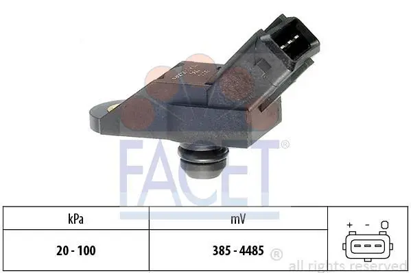 Датчик тиску наддуву (3 конт.) BERLINGO/PEUGEOT 106/205 1.1-3.0 87- FACET 10.3010 (фото 1)