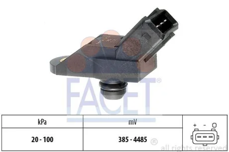 Датчик тиску наддуву (3 конт.) BERLINGO/PEUGEOT 106/205 1.1-3.0 87- FACET 10.3010