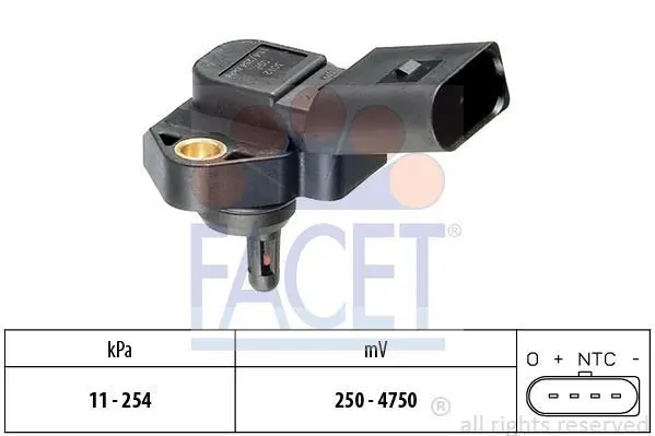 Датчик тиску наддуву AUDI A4/A6/A8 1.2D-4.2 91- (4 конт.) FACET 10.3012 (фото 1)