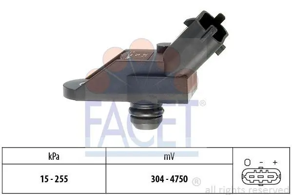 Датчик тиску наддуву (3конт.) FIAT DOBLO 1.6-2.4D 93- FACET 10.3013 (фото 1)