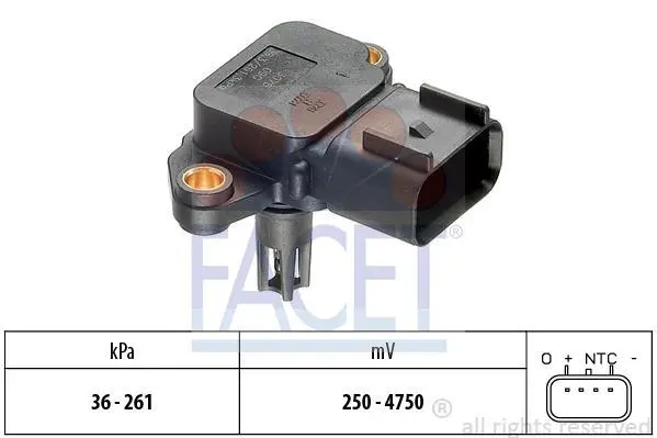 Датчик тиску наддуву (4 конт.) FORD TRANSIT 2.0D/2.3/2.4D 00-06 FACET 10.3076 (фото 1)