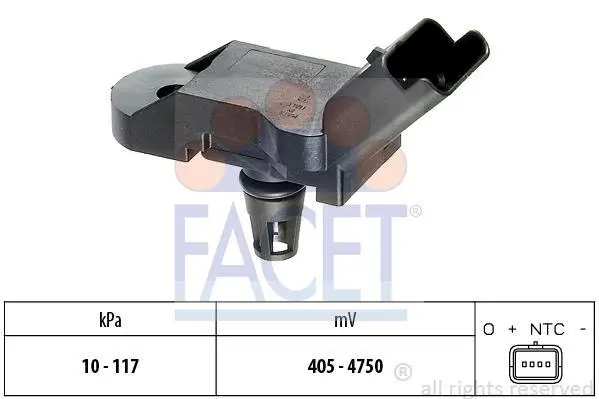 Датчик тиску наддуву (4 конт.) CITROEN BERLINGO/C4 1.1-2.0ALK 86- FACET 10.3080 (фото 1)