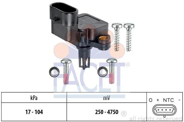 Датчик тиску наддуву (4 конт.) FIAT DOBLO/PUNTO 1.1-1.6CNG 93- FACET 10.3081 (фото 1)